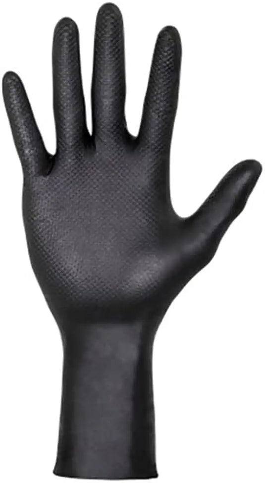 Raven Grip Nitrile Disposable Gloves, Extended Cuff, 8 Mil-Thick, 12-Inch Length, 50-Count Box, Black, SAS Safety Corp