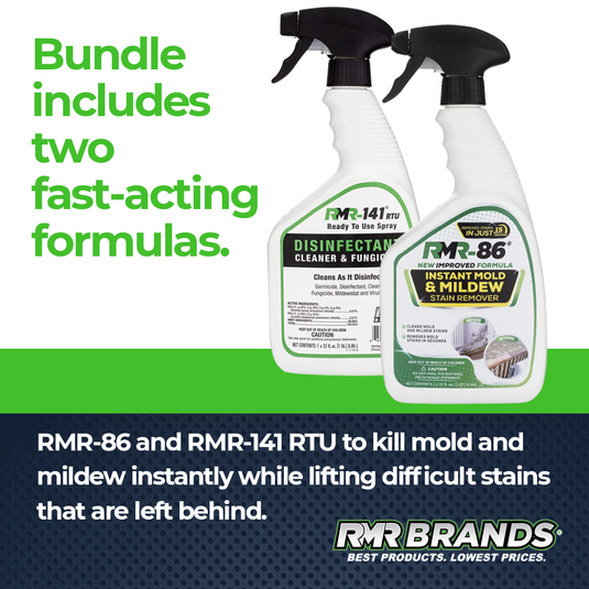 RMR Brands Complete Mold Killer & Stain Remover Bundle - Mold and Mildew Prevention Kit, Disinfectant Spray, Bathroom
