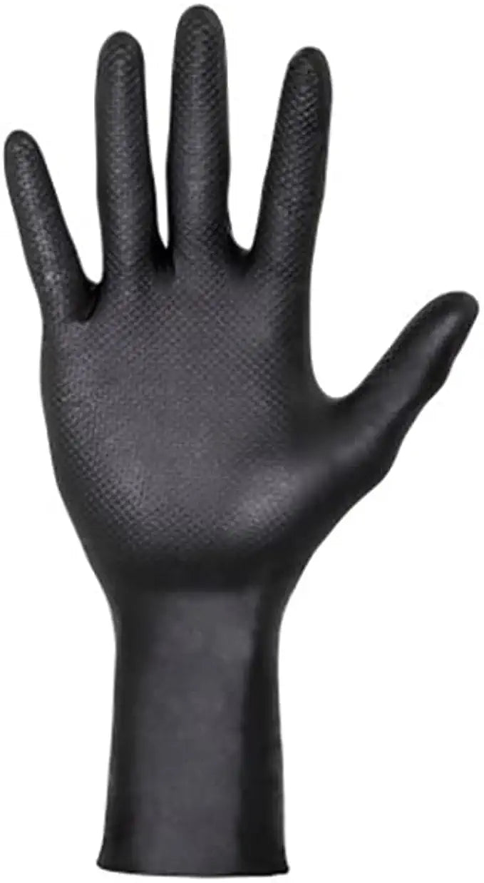 Load image into Gallery viewer, Raven Grip Nitrile Disposable Gloves, Extended Cuff, 8 Mil-Thick, 12-Inch Length, 50-Count Box, Black, SAS Safety Corp
